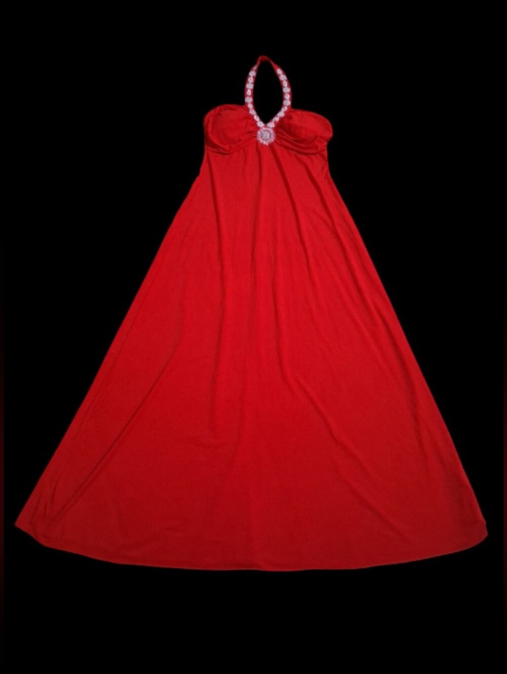 Clothes: Women/junior Gorgeous Red Halter Sundress (4)